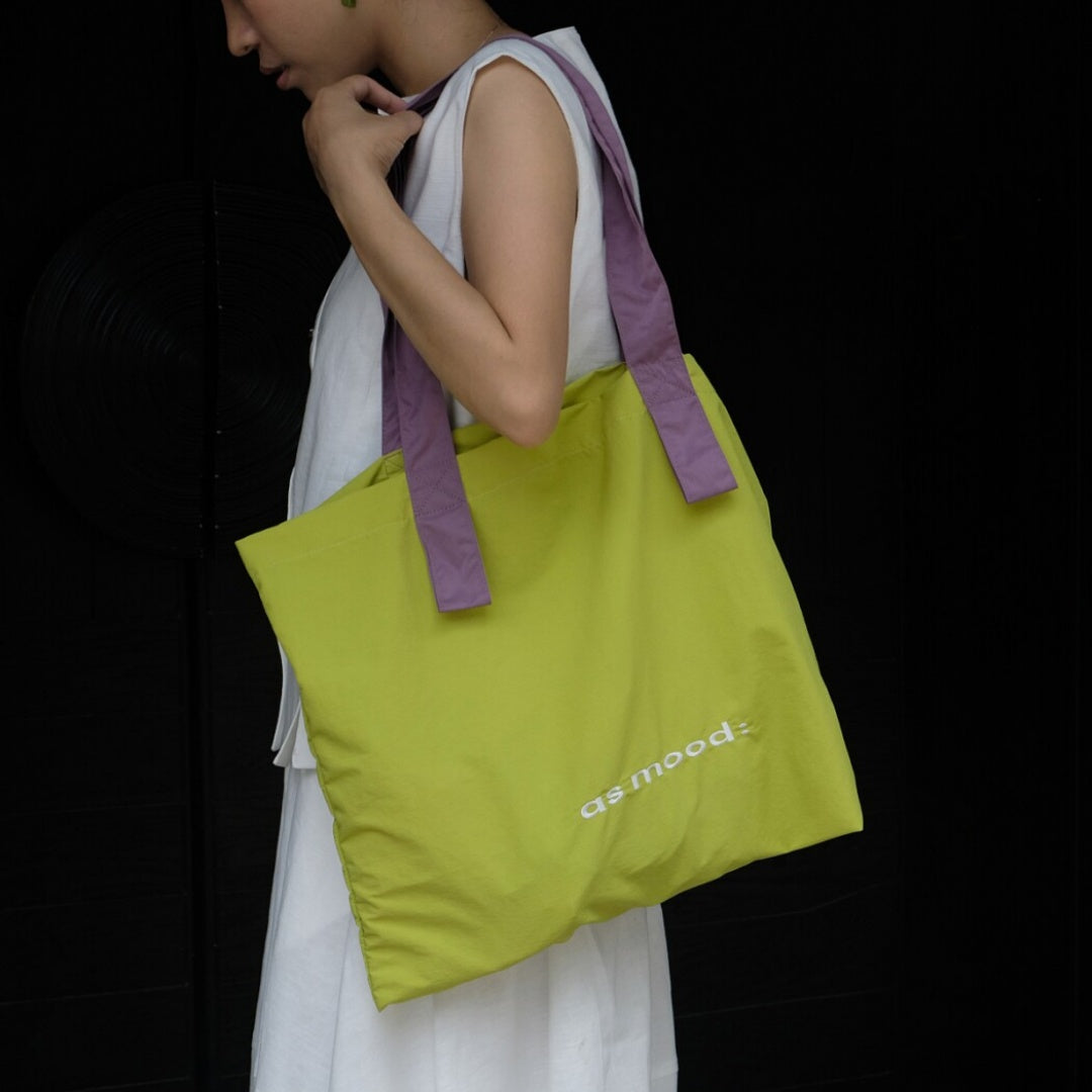 Colorful Nylon Tote Bag - Orange