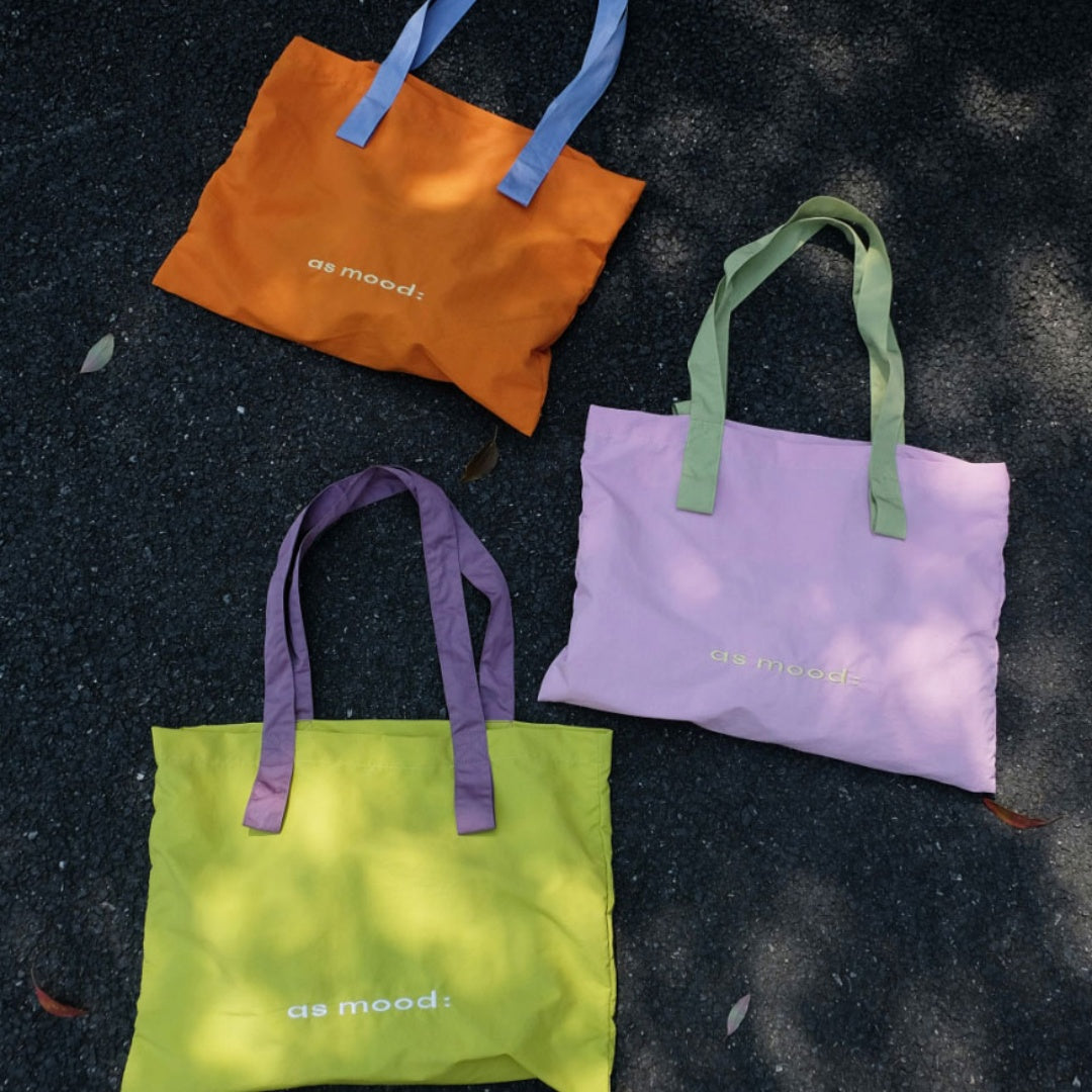 Colorful Nylon Tote Bag - Orange