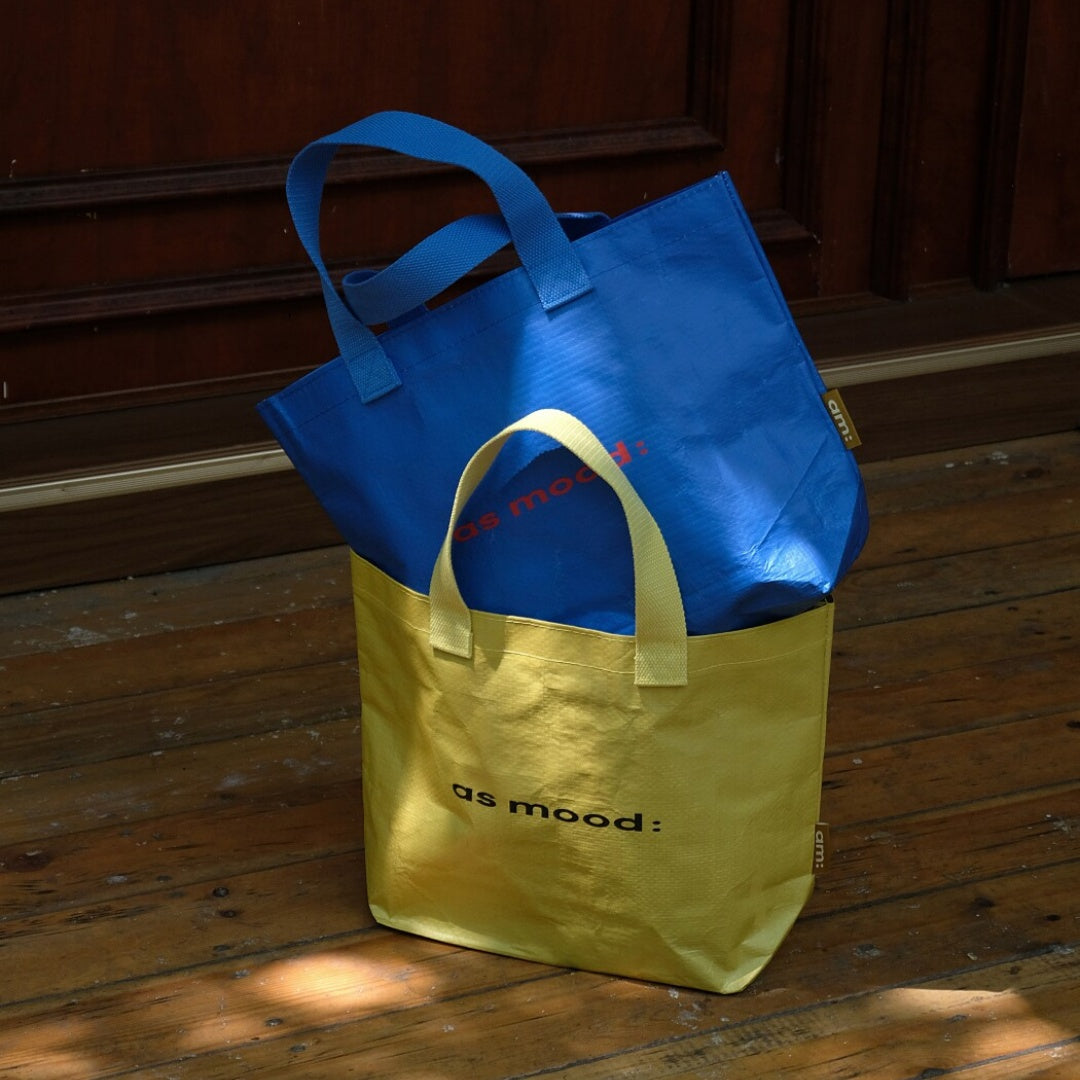 Colorful Waterproof Woven Tote Bag - Yellow