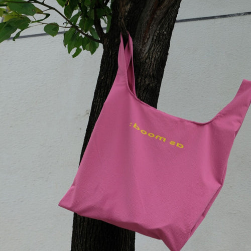 Colorful Foldable Reusable Shopping Bag - Pink