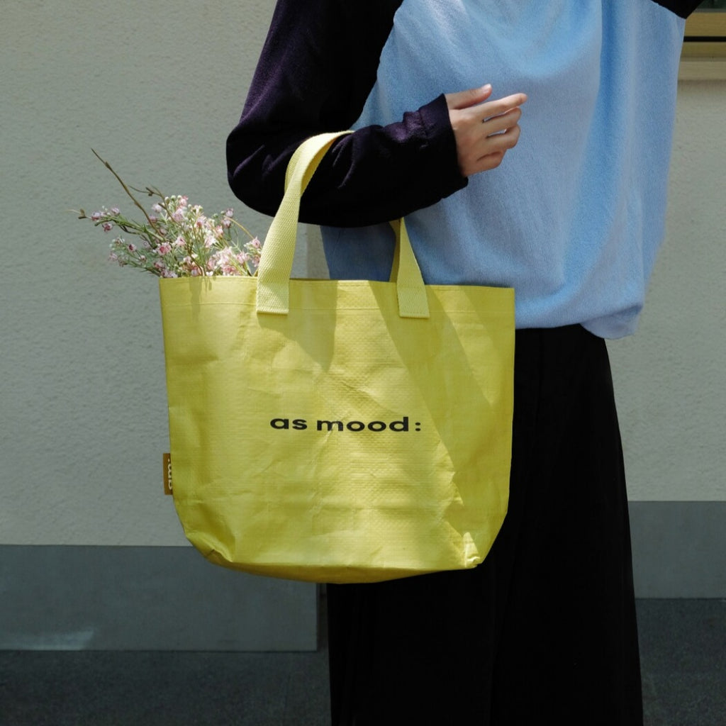 Colorful Waterproof Woven Tote Bag - Yellow