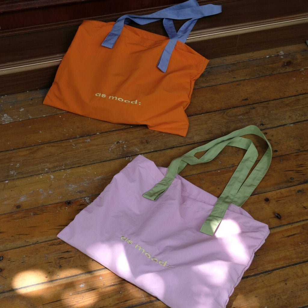 Colorful Nylon Tote Bag - Orange