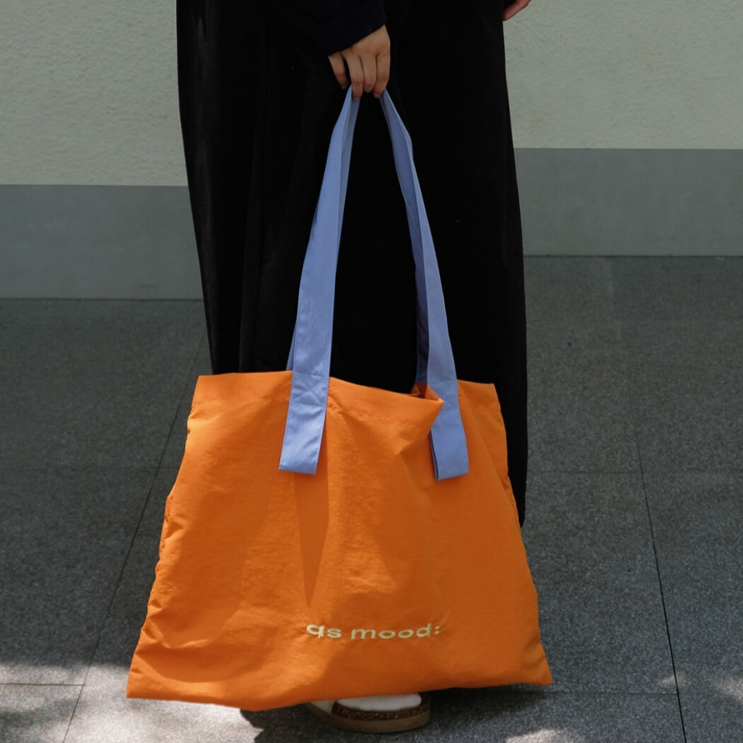 Colorful Nylon Tote Bag - Orange