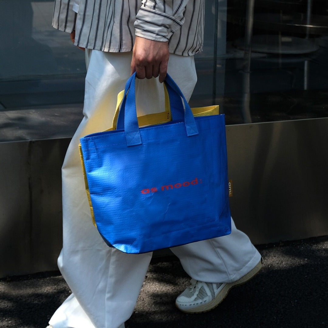 Colorful Waterproof Woven Tote Bag - Yellow