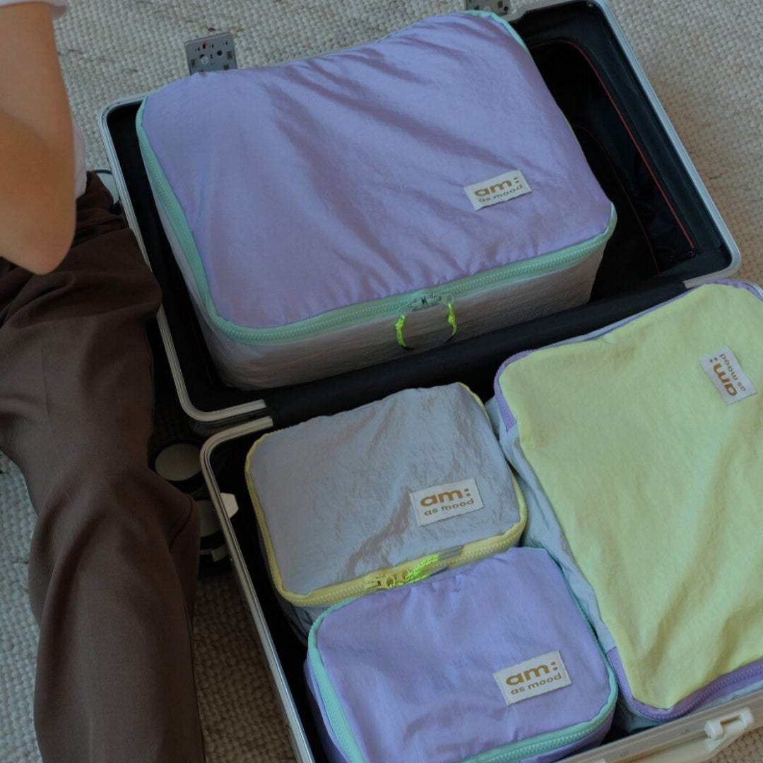 Color Block Travel Luggage Organizer Bags for Suitcases