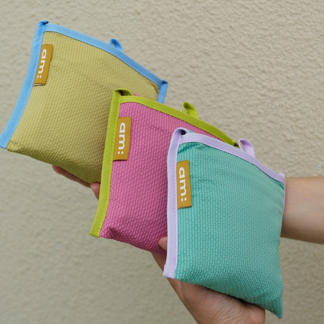 Colorful Foldable Reusable Shopping Bag - Yellow