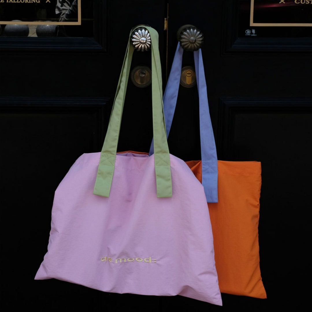 Colorful Nylon Tote Bag - Orange