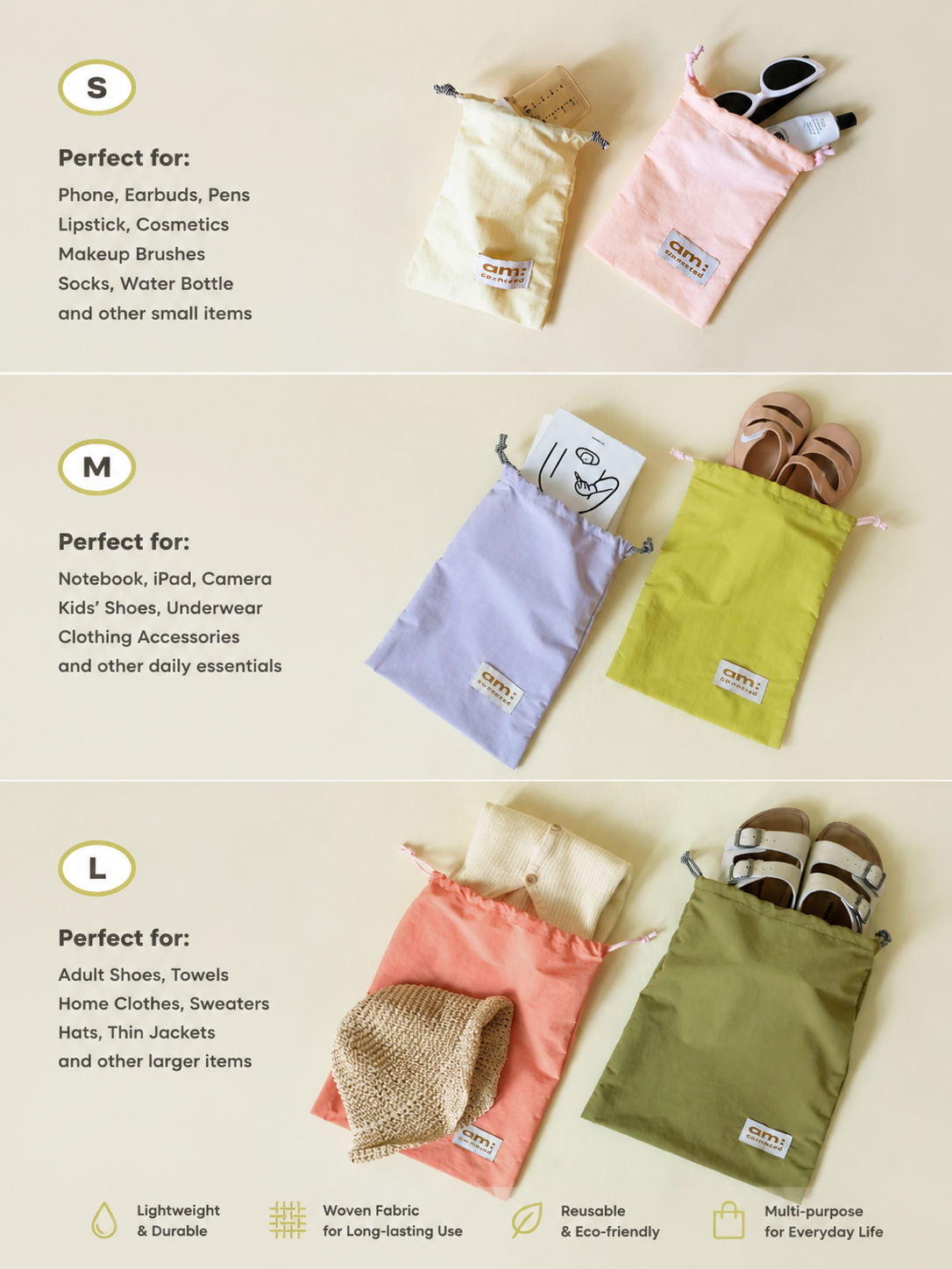 Drawstring Travel Shoe Bag