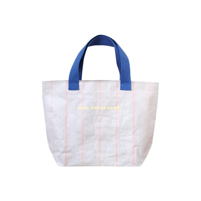 Holiday Striped Woven Lunch Tote Bag - White